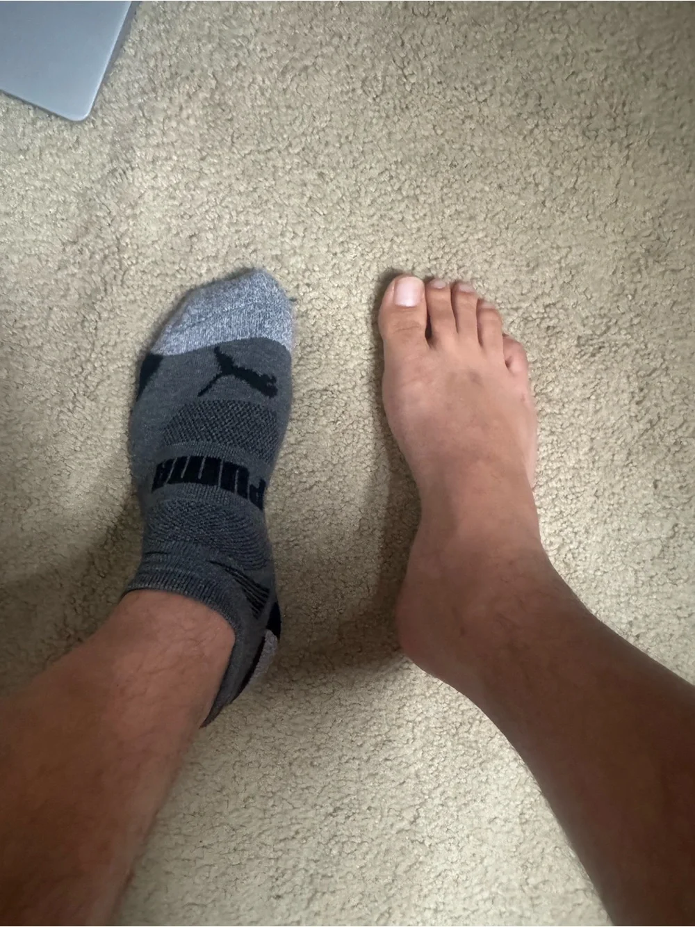 PUMA Men’s No-Show Athletic Socks in Gray and Black